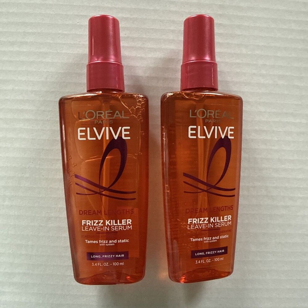 Lot of 2 L'Oreal Paris Elvive Dream Lengths Frizz Killer Leave-In Serum